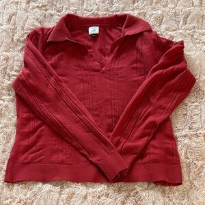 CAbi Rich Red V-Neck Sweater